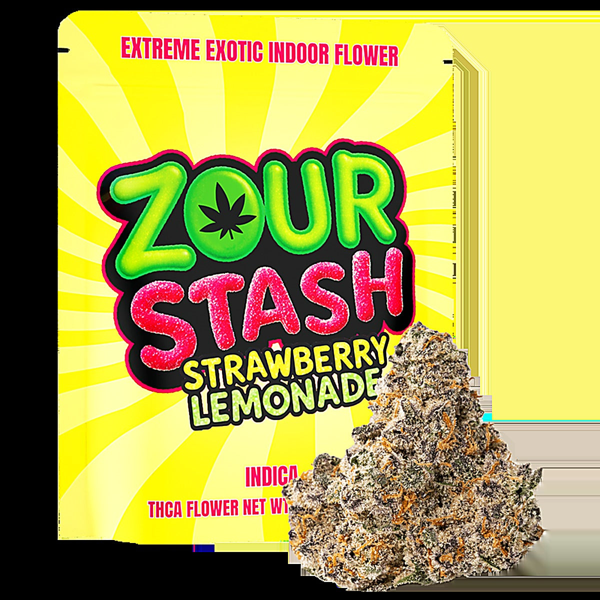 Zour Stash Strawberry Lemonade(Indica)Extreme Exotic Indoor Flower 3.5g - Main Image