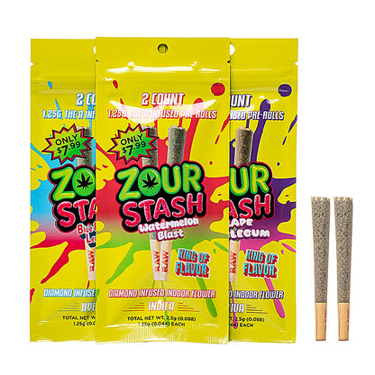 Zour Stash THC-A Infused Pre-Rolls 2PK (3g Total) - Detail View