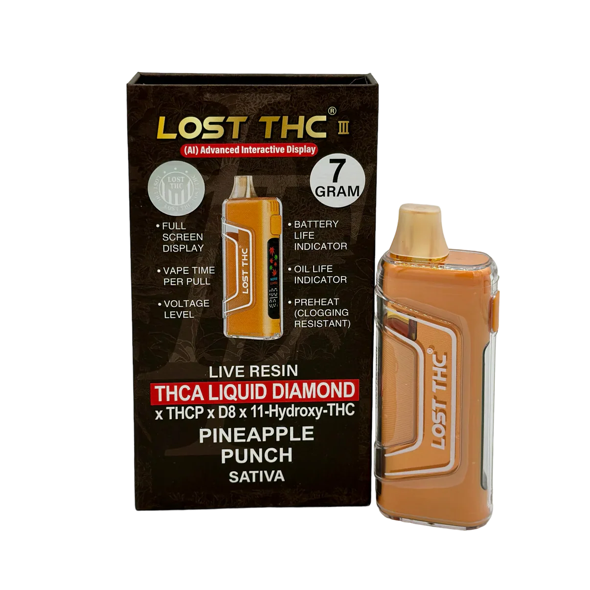 Lost THC THCA Liquid Diamonds 7 Gram Disposable