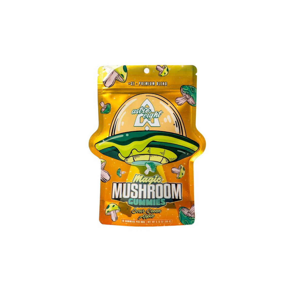 Astro Eight Magic Mushroom Gummies (60g Bag) - Sour Green Apple