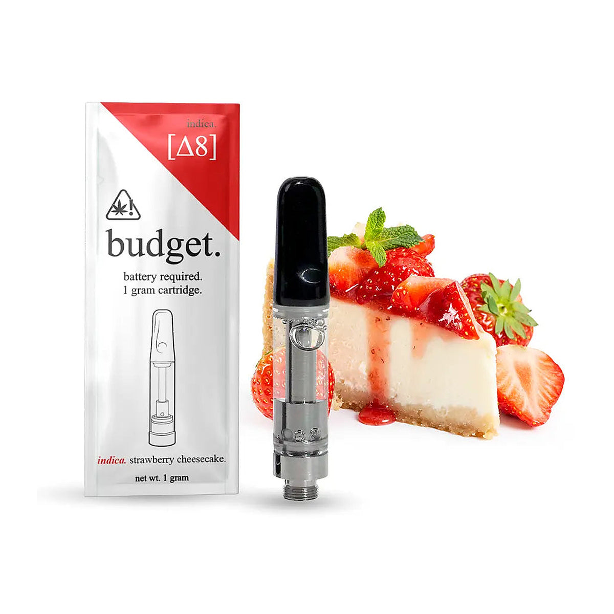Budget Delta-8 1 Gram Vape Cartridge (510 Thread) - Strawberry Cheesecake (Indica)