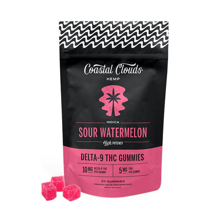 Coastal Clouds High Potency Delta-9 THC Gummies 200MG 20ct - Sour Watermelon bag
