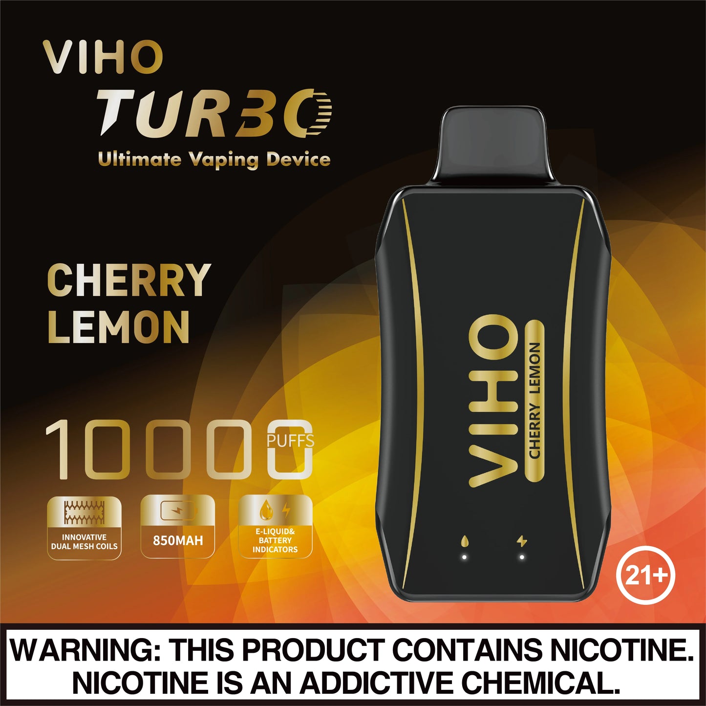 Viho Turbo 10k Disposable Vape - Cherry Lemon