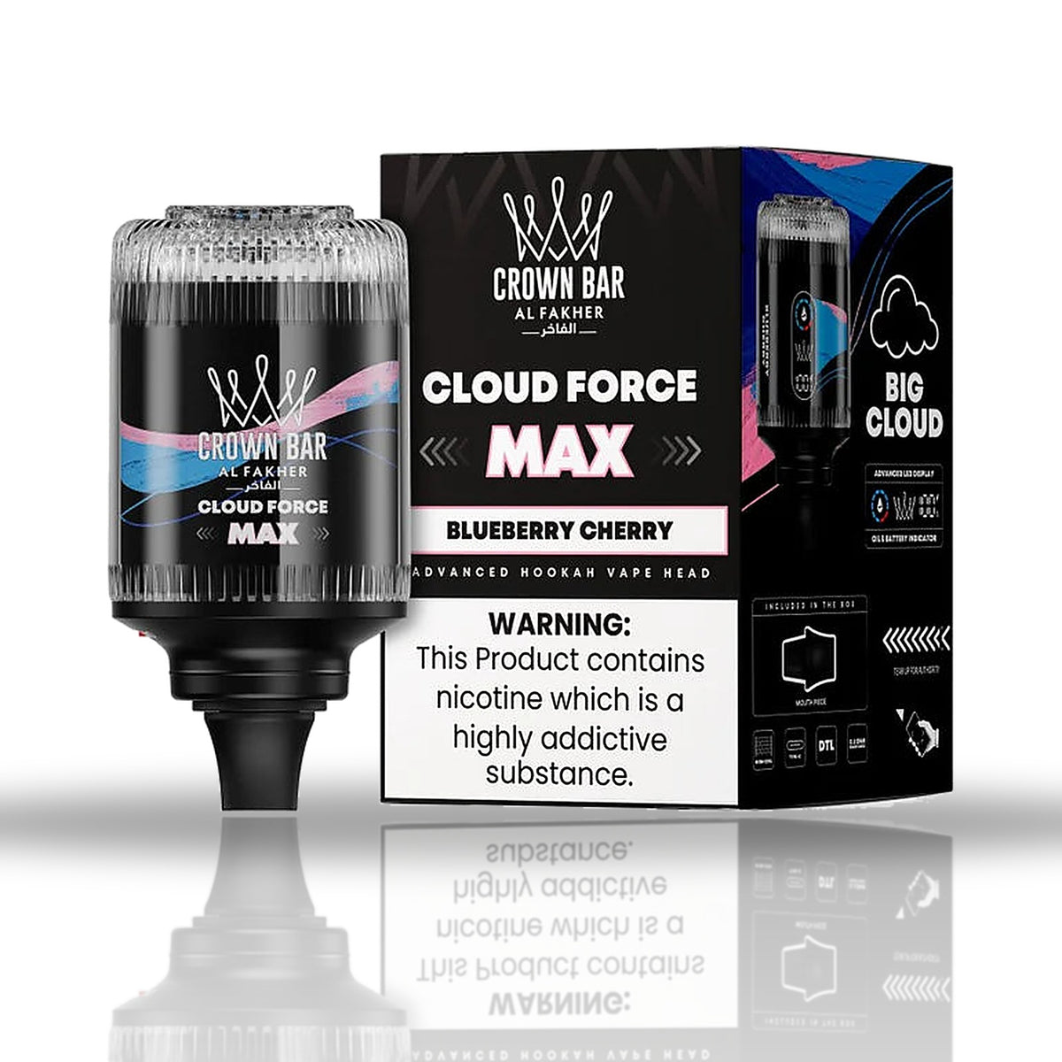 Al Fakher Crown Bar Cloud Force Max 50K Blueberry Cherry
