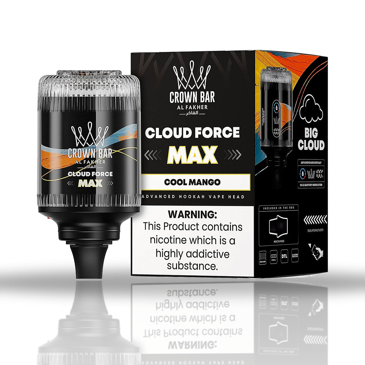 Al Fakher Crown Bar Cloud Force Max 50K Cool Mango
