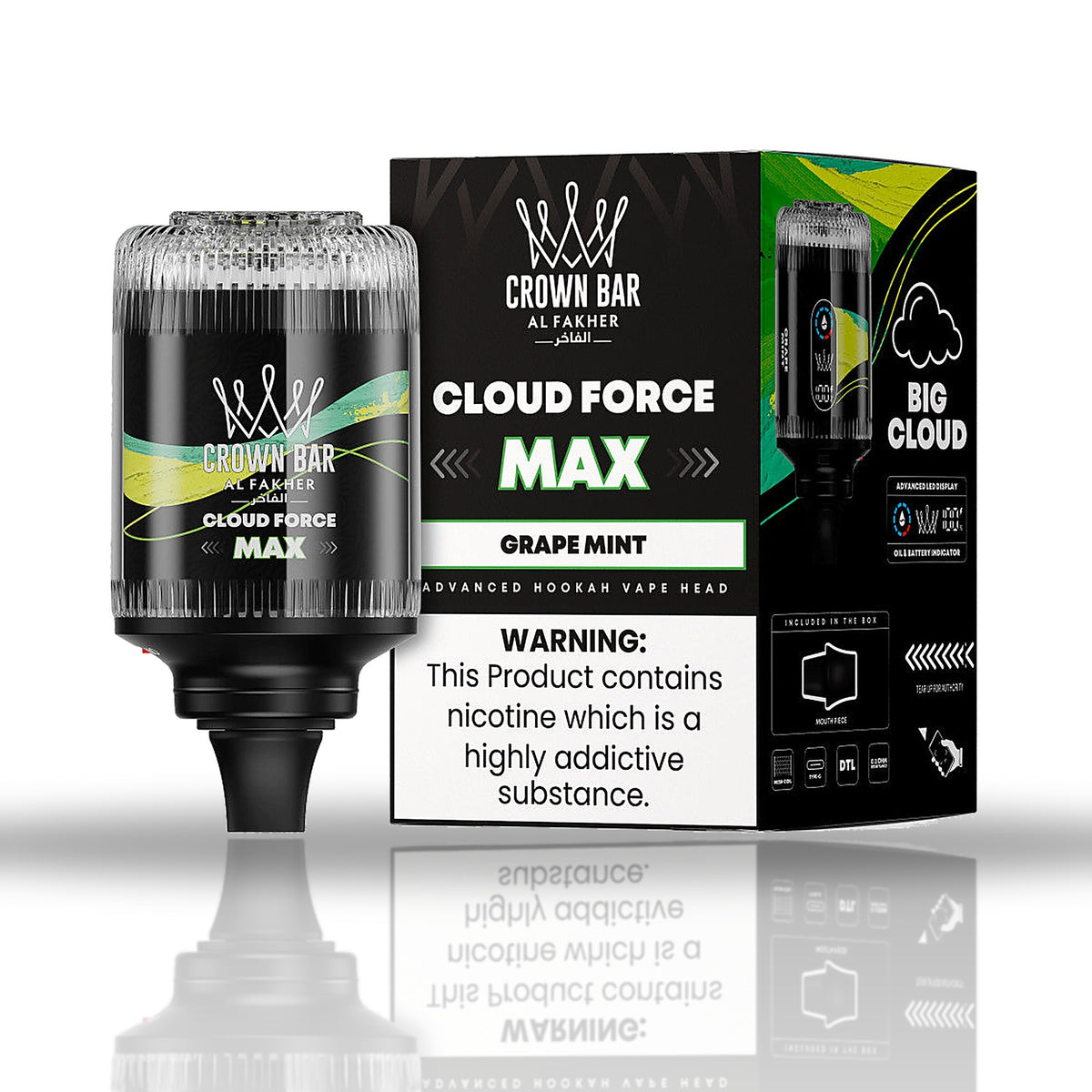 Al Fakher Crown Bar Cloud Force Max 50K Grape Mint