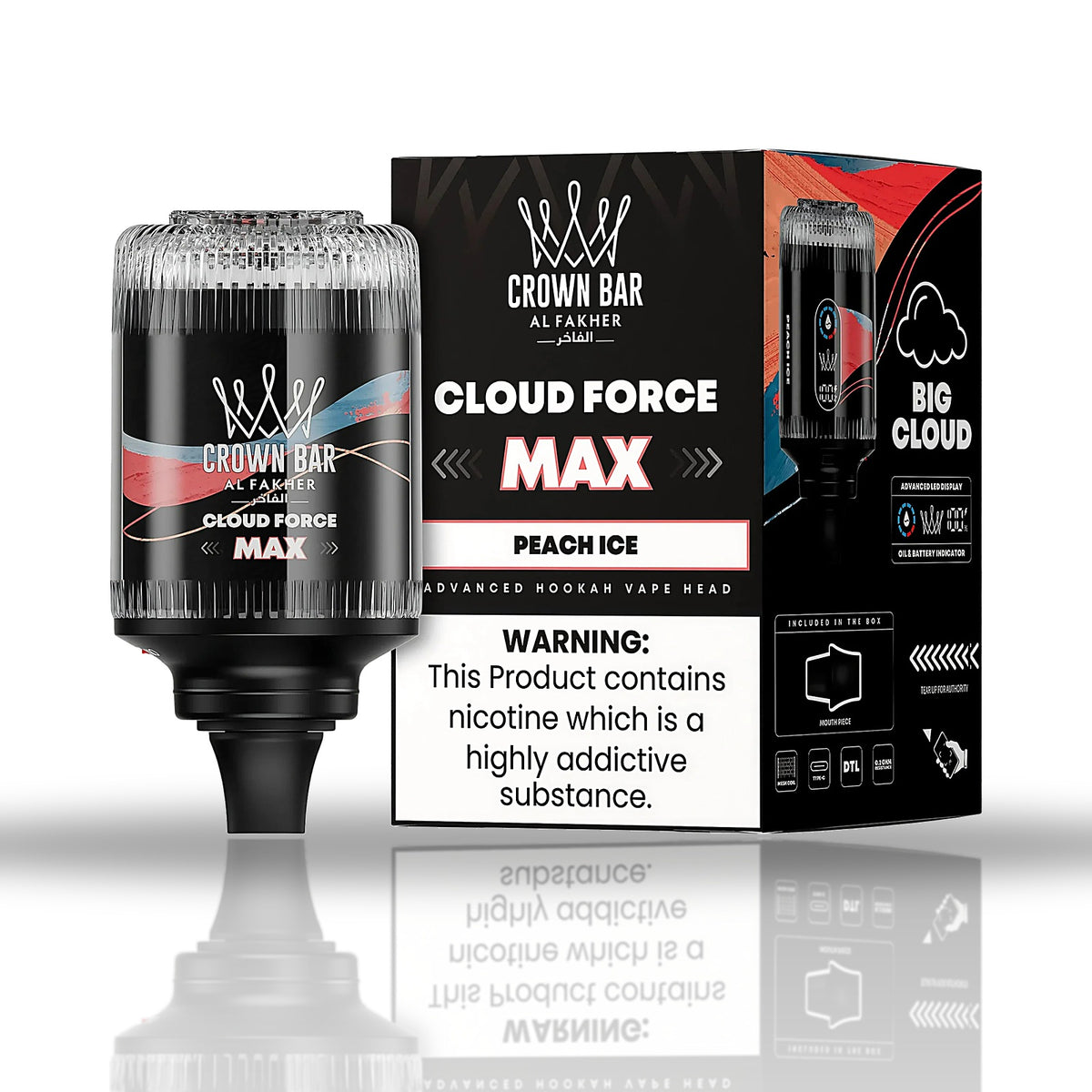 Al Fakher Crown Bar Cloud Force Max 50K Peach Ice