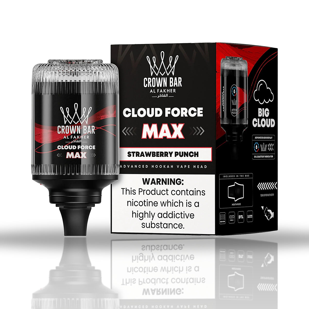 Al Fakher Crown Bar Cloud Force Max 50K Strawberry Punch