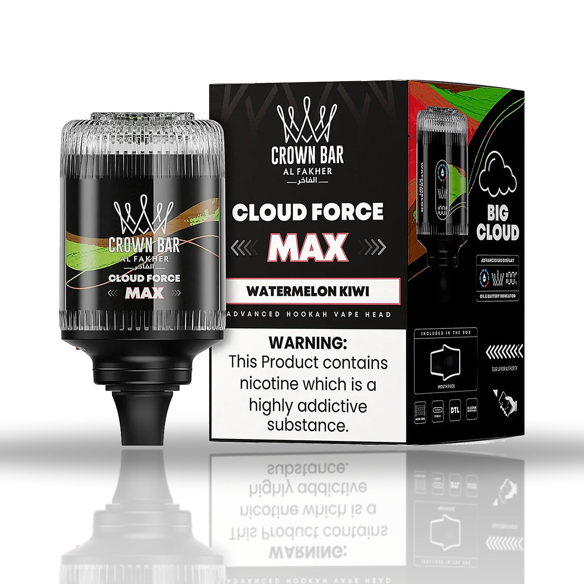 Al Fakher Crown Bar Cloud Force Max 50K Watermelon Kiwi