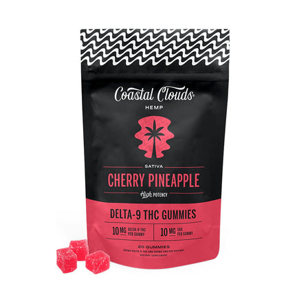 Coastal Clouds High Potency Delta-9 THC Gummies 200MG 20ct - Cherry Pineapple