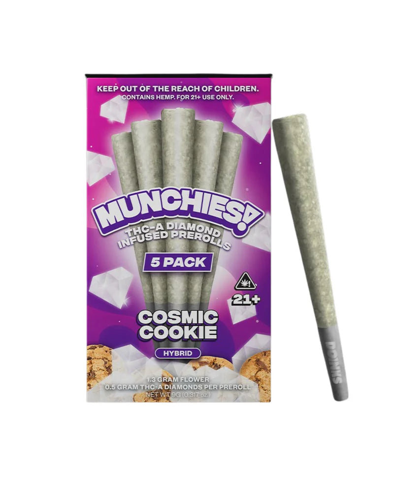 Munchies THC-A Diamond Infused Prerolls 5 Pack(5g)