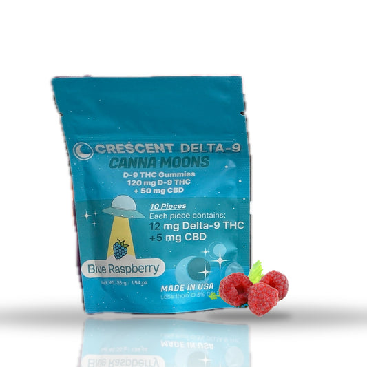 Crescent Canna Moons Delta-9 THC + CBD Gummies 120MG 10ct - Blue Raspberry
