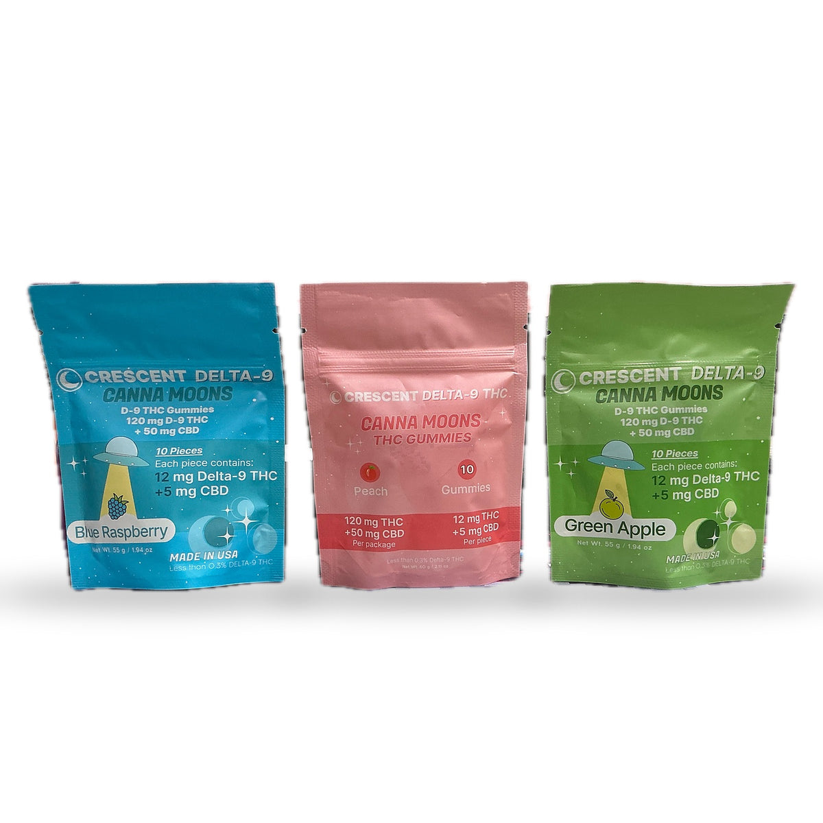 Crescent Canna Moons Delta-9 THC + CBD Gummies 120MG 10ct - family