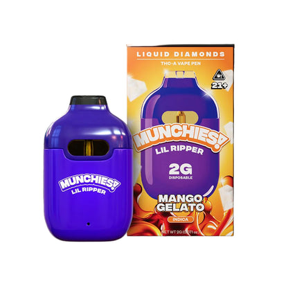 Munchies Lil Ripper Liquid Diamonds THC-A Vape Pen 2G - Delta Thca Disposable Mango Gelato Delta