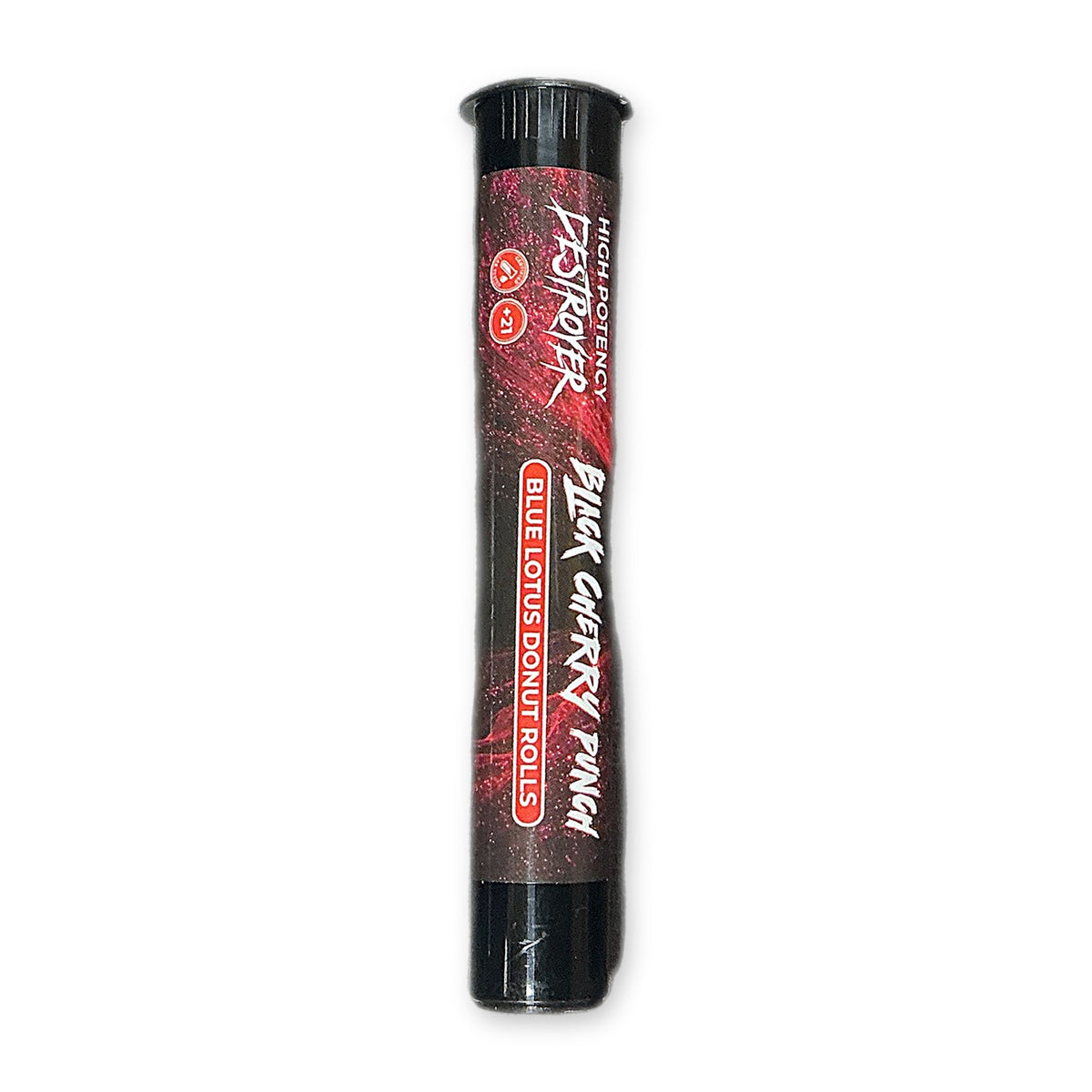 High Potency Destroyer Blue Lotus Donut Roll Black Cherry Punch 2g pre-roll tube
