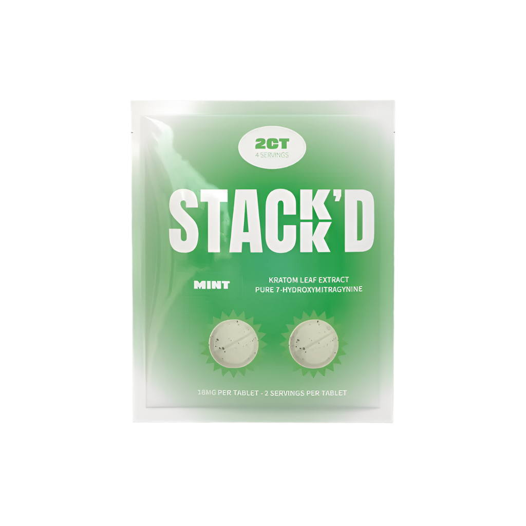 STACK’D Pure 7-Hydroxymitragynine Tablets 2 Count 36MG Per Bag