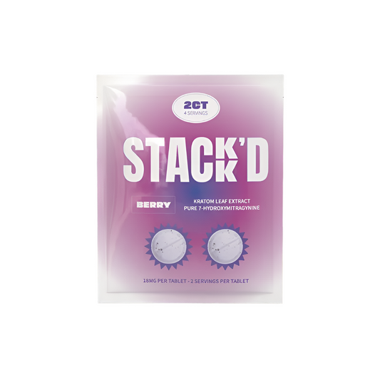 STACK’D Pure 7-Hydroxymitragynine Tablets 2 Count 36MG Per Bag