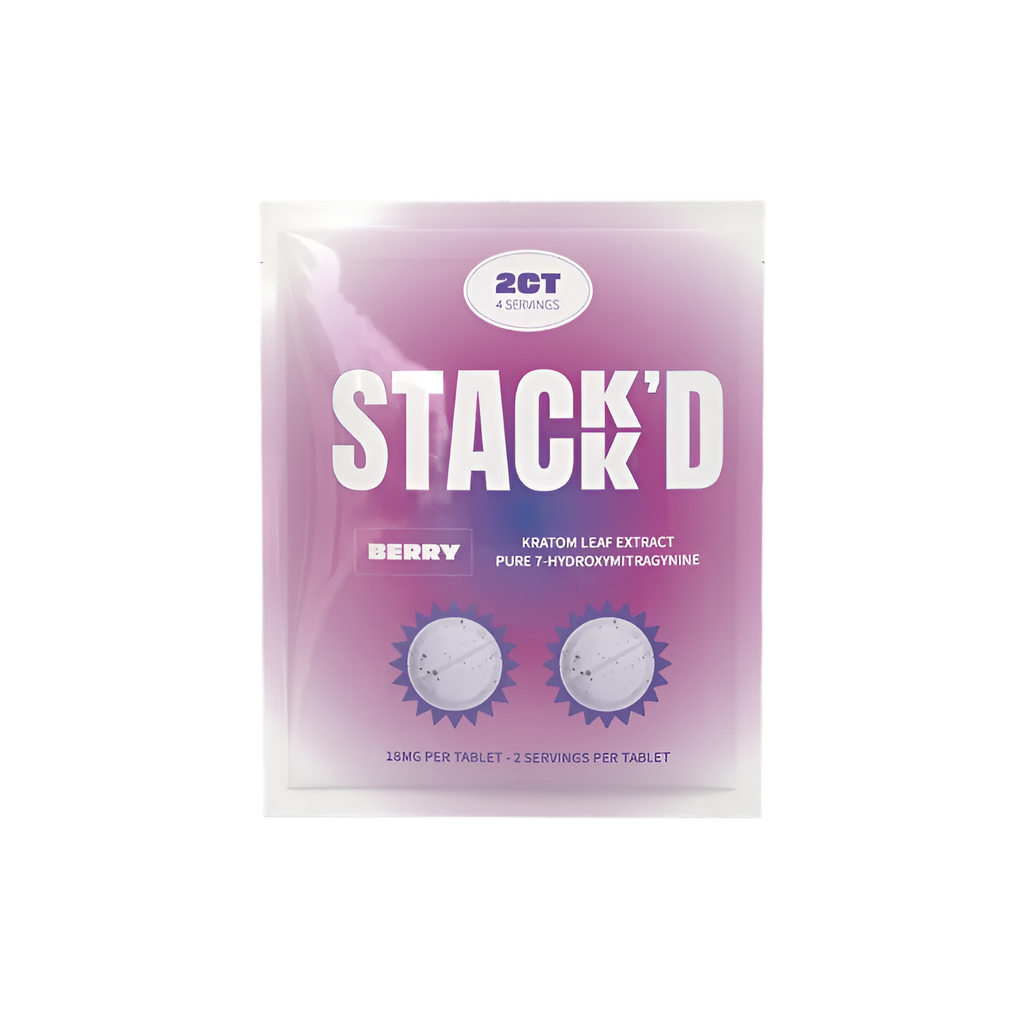 STACK’D Pure 7-Hydroxymitragynine Tablets 2 Count 36MG Per Bag