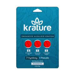 Krature Enhanced Alkaloid Kratom 7-Hydroxy+Psuedo(30Mg Per Tab)