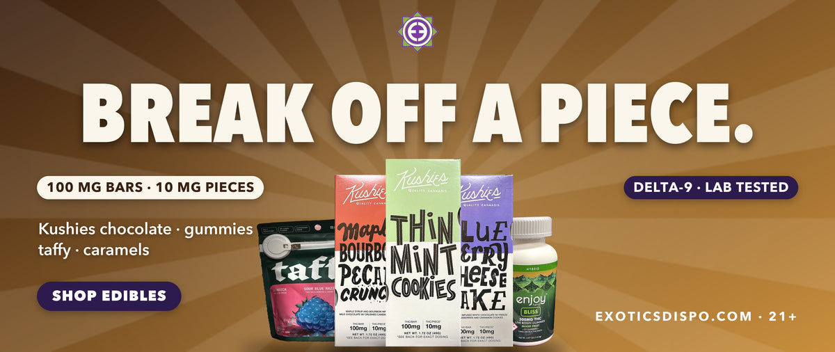Break off a piece. THC chocolate and edibles at Exotics Dispo