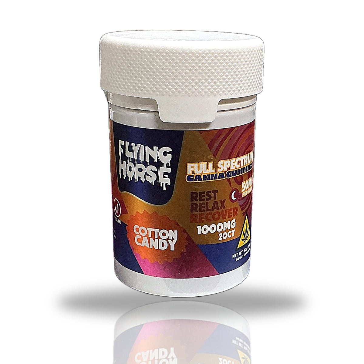 Flying Horse Full Spectrum Canna Gummies 20ct (1000MG) - Cotton Candy