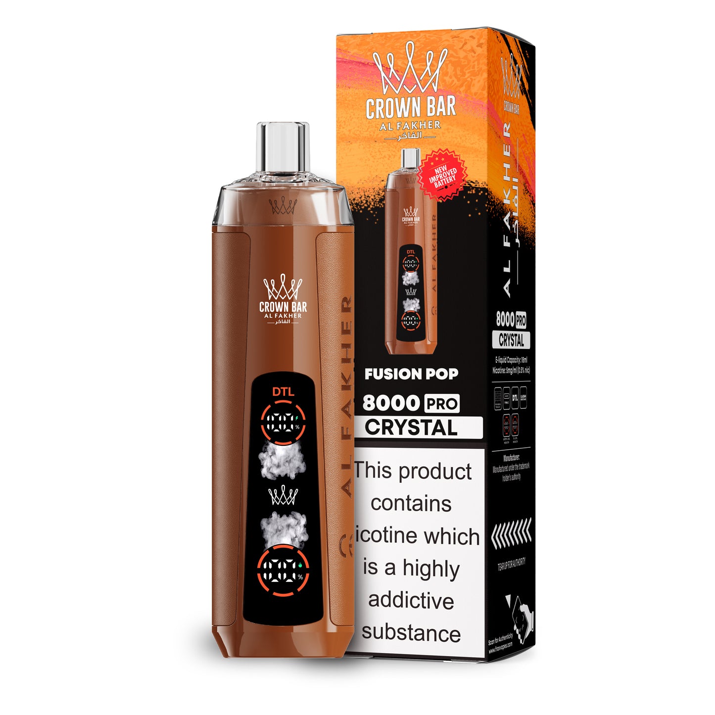 Al Fakher Crown Bar 8000 Disposable Vapes - product front view