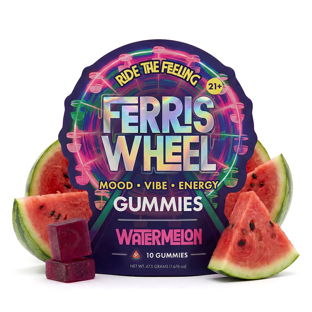 Ferris Wheel Daily Mood Kanna Gummies 10ct - Watermelon pouch, 10 gummies (official product image)