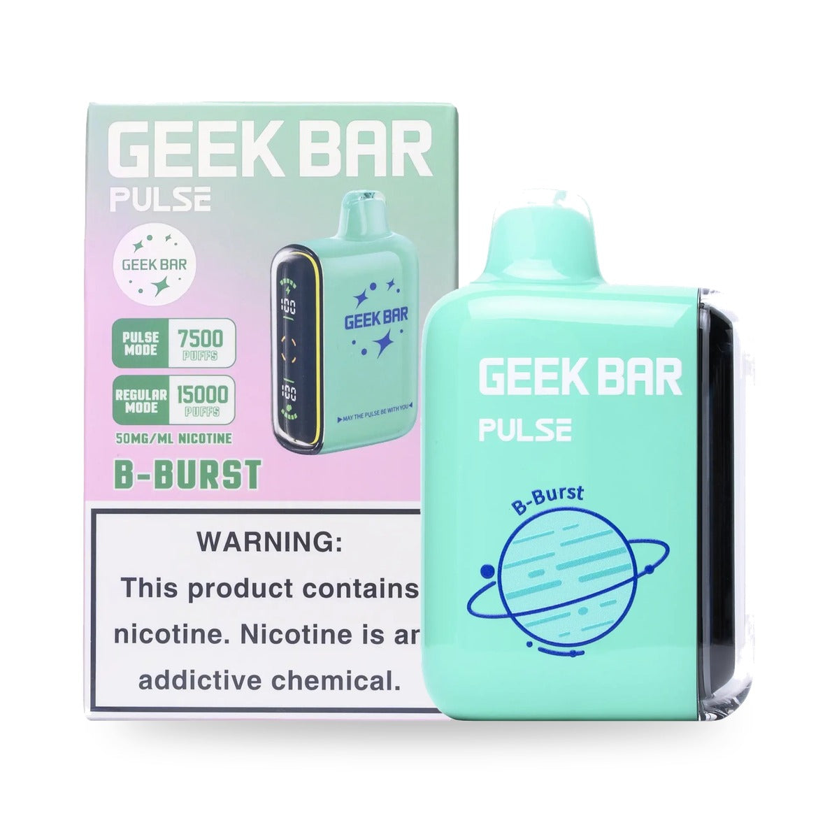 B-Burst — box & device — Geek Bar Pulse 15000 Puffs