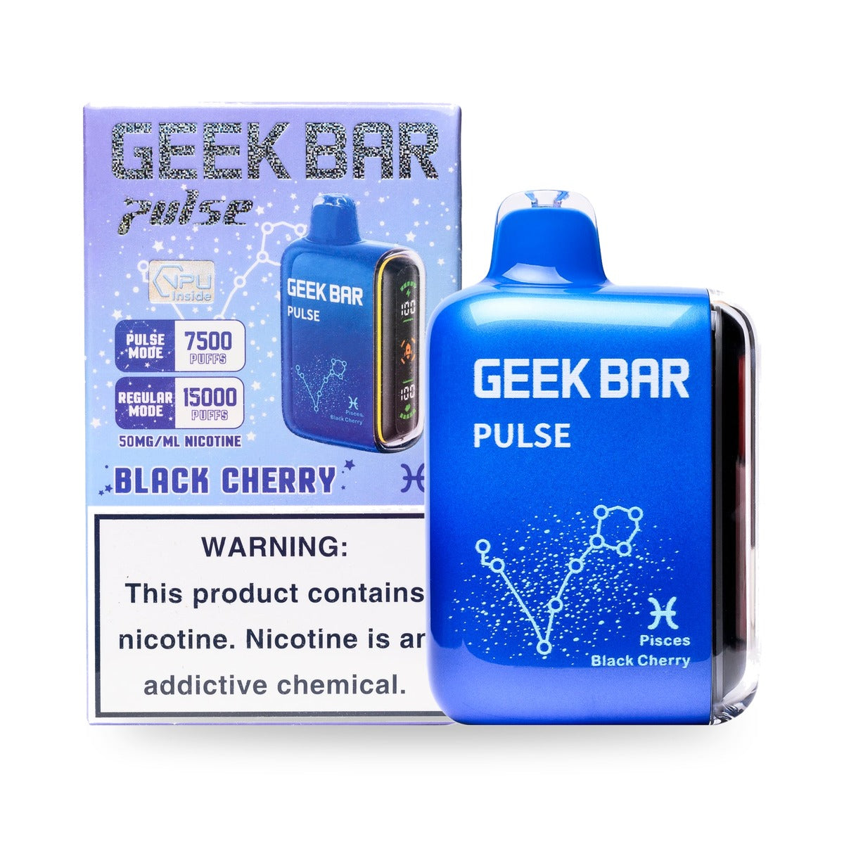 Black Cherry — box & device — Geek Bar Pulse 15000 Puffs