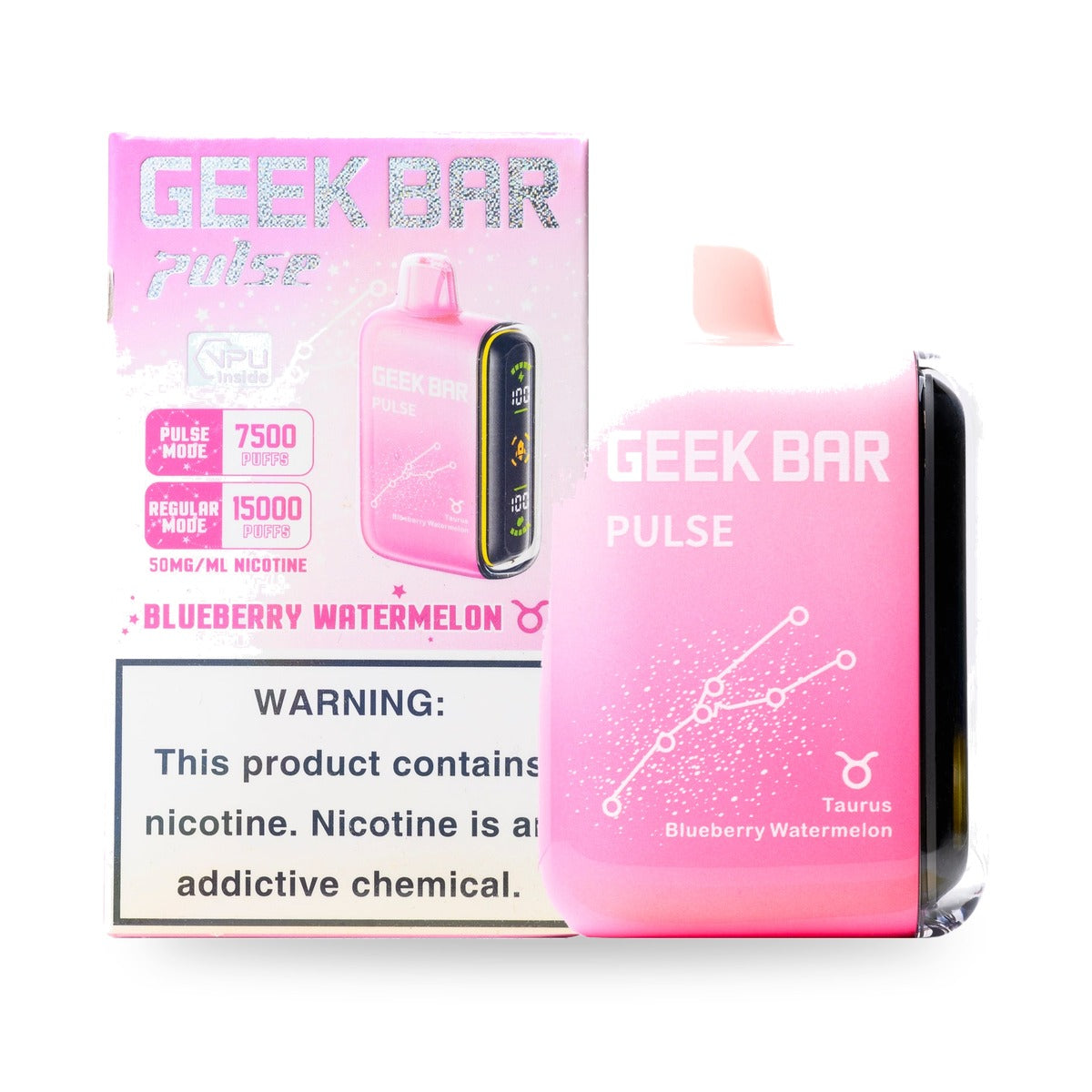 Blueberry Watermelon — box & device — Geek Bar Pulse 15000 Puffs