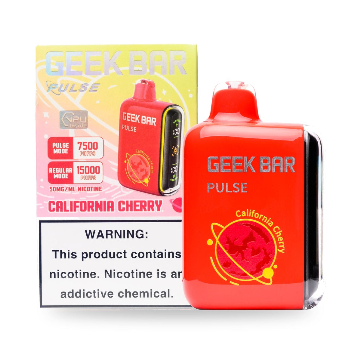 California Cherry — box & device — Geek Bar Pulse 15000 Puffs