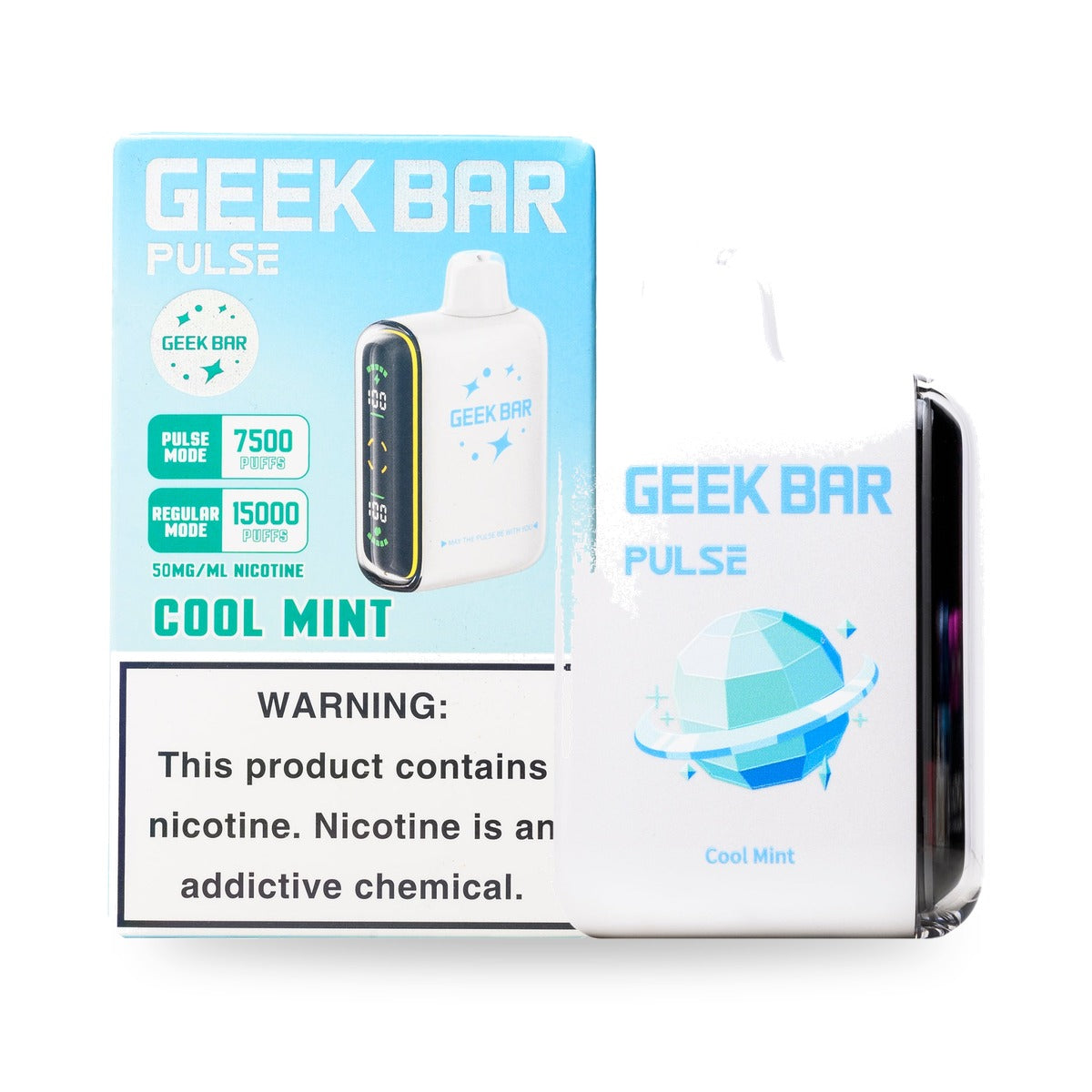 Cool Mint — box & device — Geek Bar Pulse 15000 Puffs