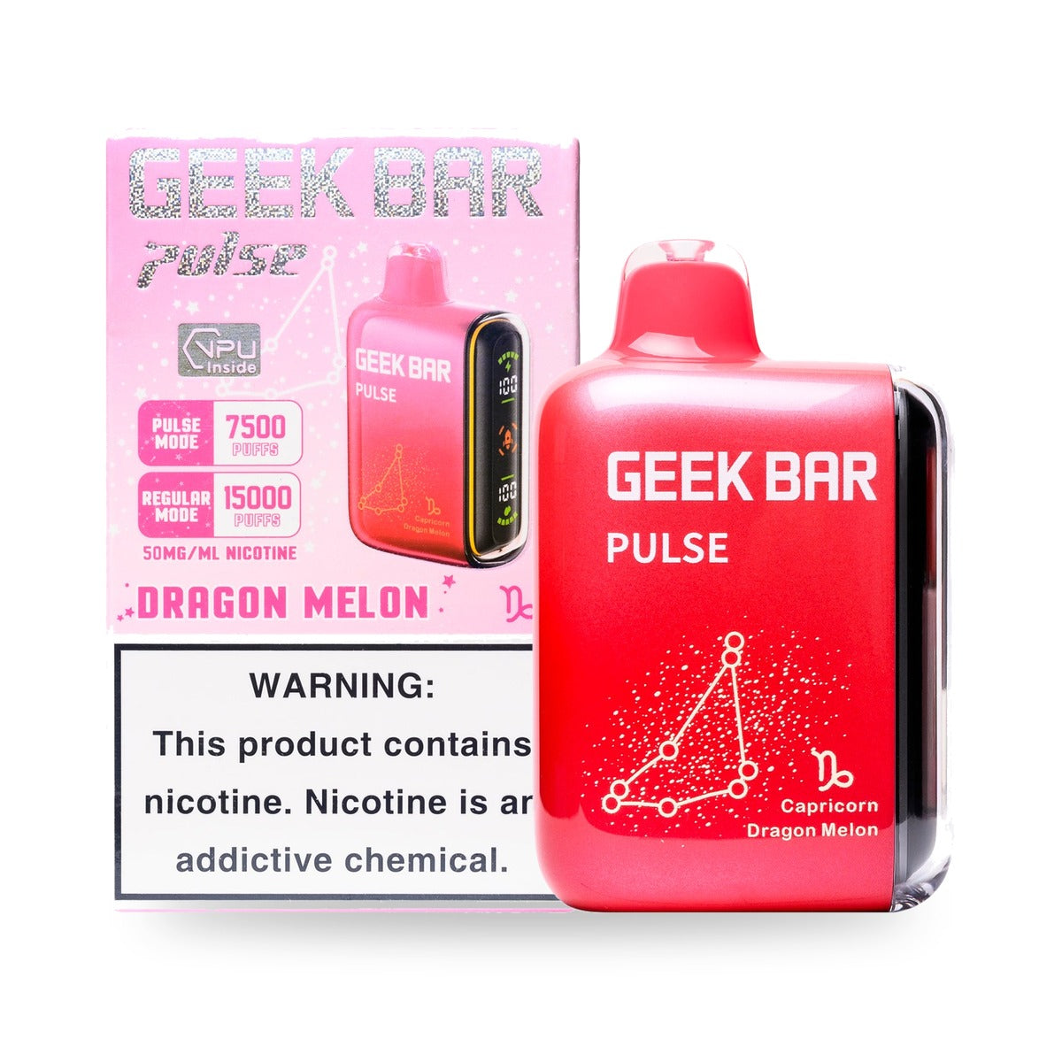 Dragon Melon — box & device — Geek Bar Pulse 15000 Puffs
