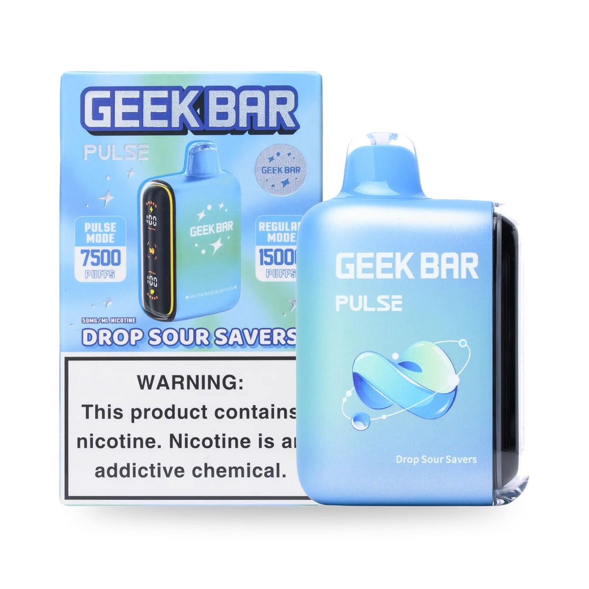 Drop Sour Savers — box & device — Geek Bar Pulse 15000 Puffs