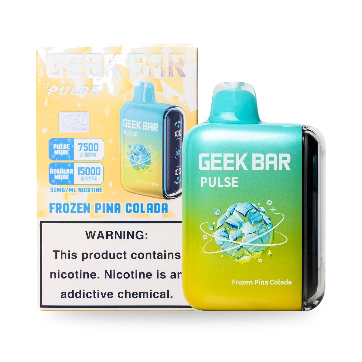 Frozen Pina Colada — box & device — Geek Bar Pulse 15000 Puffs