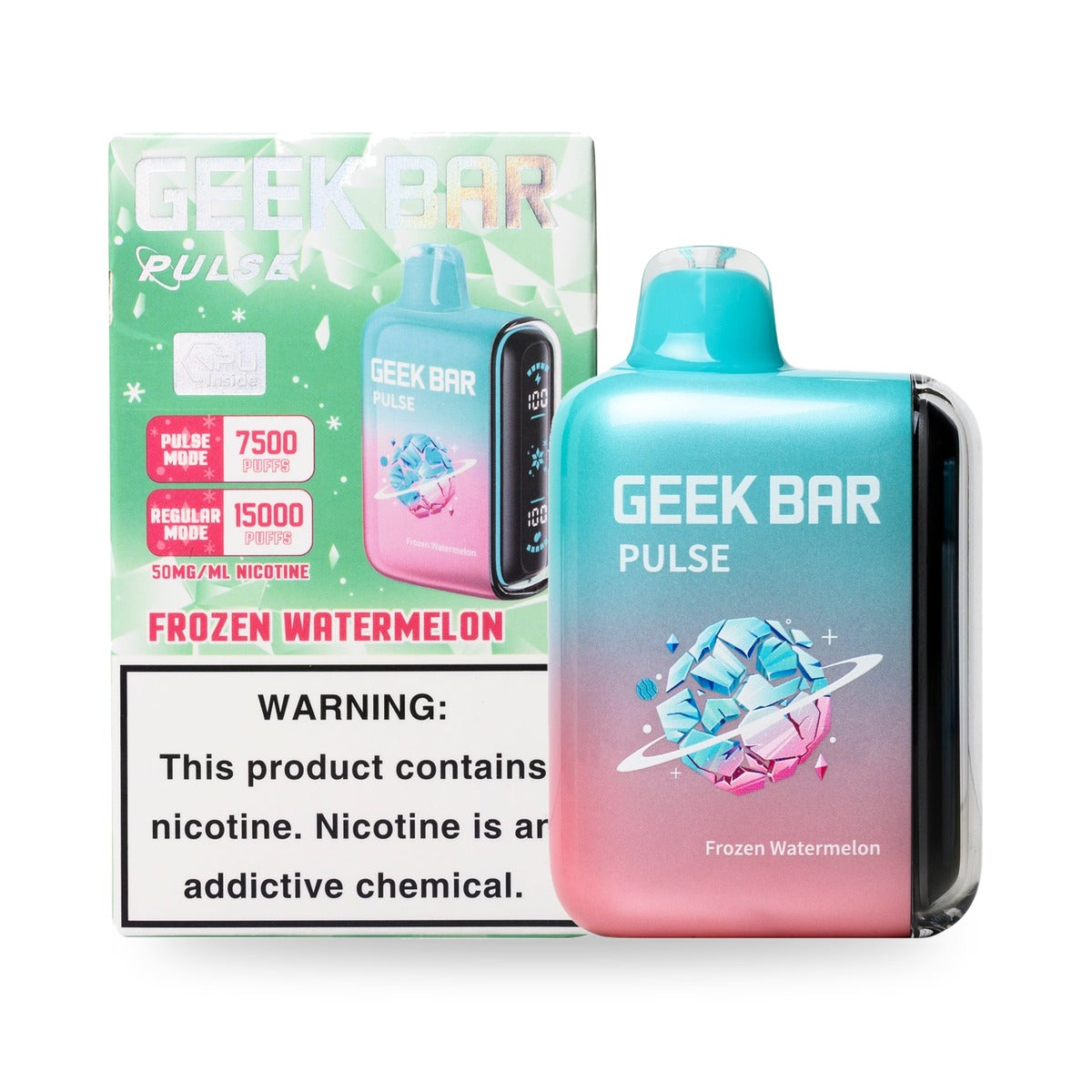 Frozen Watermelon — box & device — Geek Bar Pulse 15000 Puffs
