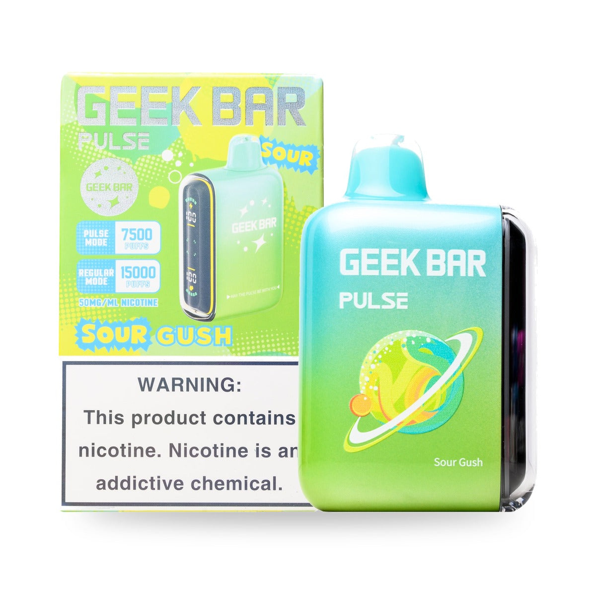 Sour Gush — box & device — Geek Bar Pulse 15000 Puffs