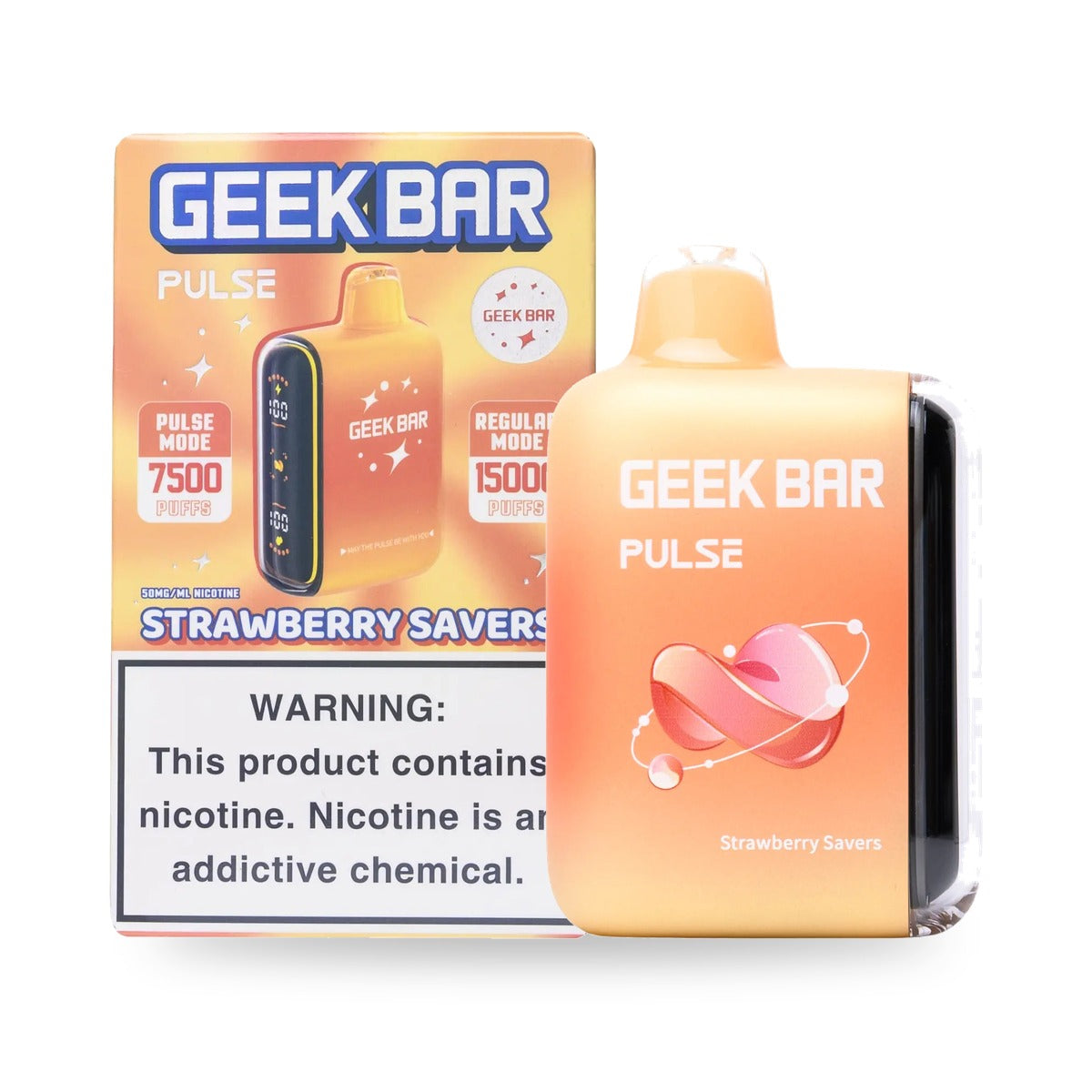 Strawberry Savers — box & device — Geek Bar Pulse 15000 Puffs