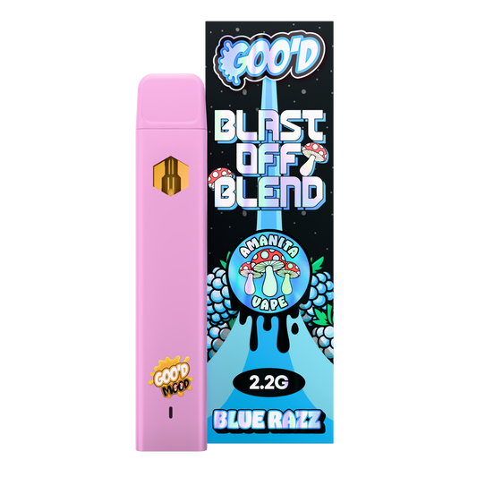 Goo'd Blast Off Blend Amanita Vape 2.2G - Blue Razz (official product image)