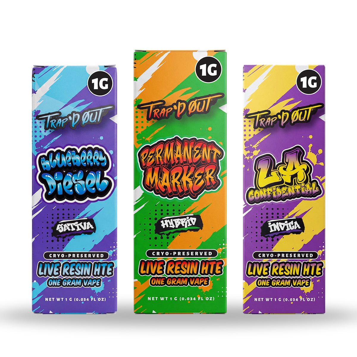 HiXotic Trap'd Out CBD Live Resin HTE 1G Disposable Vape - family