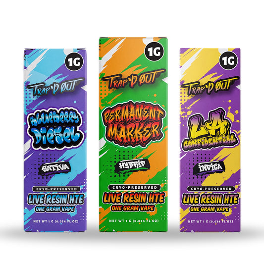 HiXotic Trap'd Out CBD Live Resin HTE 1G Disposable Vape - family
