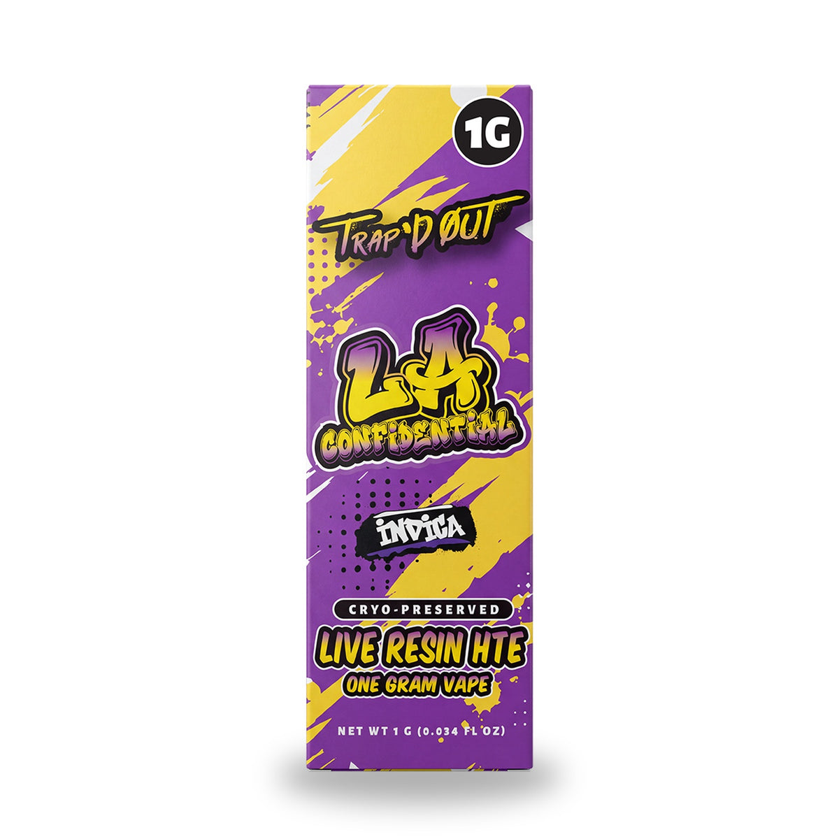 HiXotic Trap'd Out CBD Live Resin HTE 1G Disposable Vape - LA Confidential (Indica)