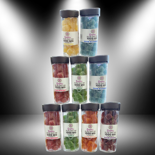 Exotics 1000MG Gummies — D9, D8, THCA, CBN (40 Count) - Detail View