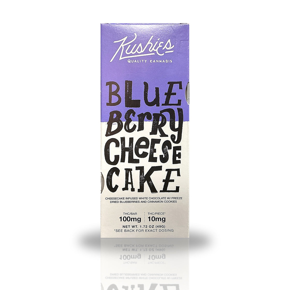 Kushies Delta-9 THC Chocolate Bar 100MG (10 x 10MG) - Blueberry Cheesecake