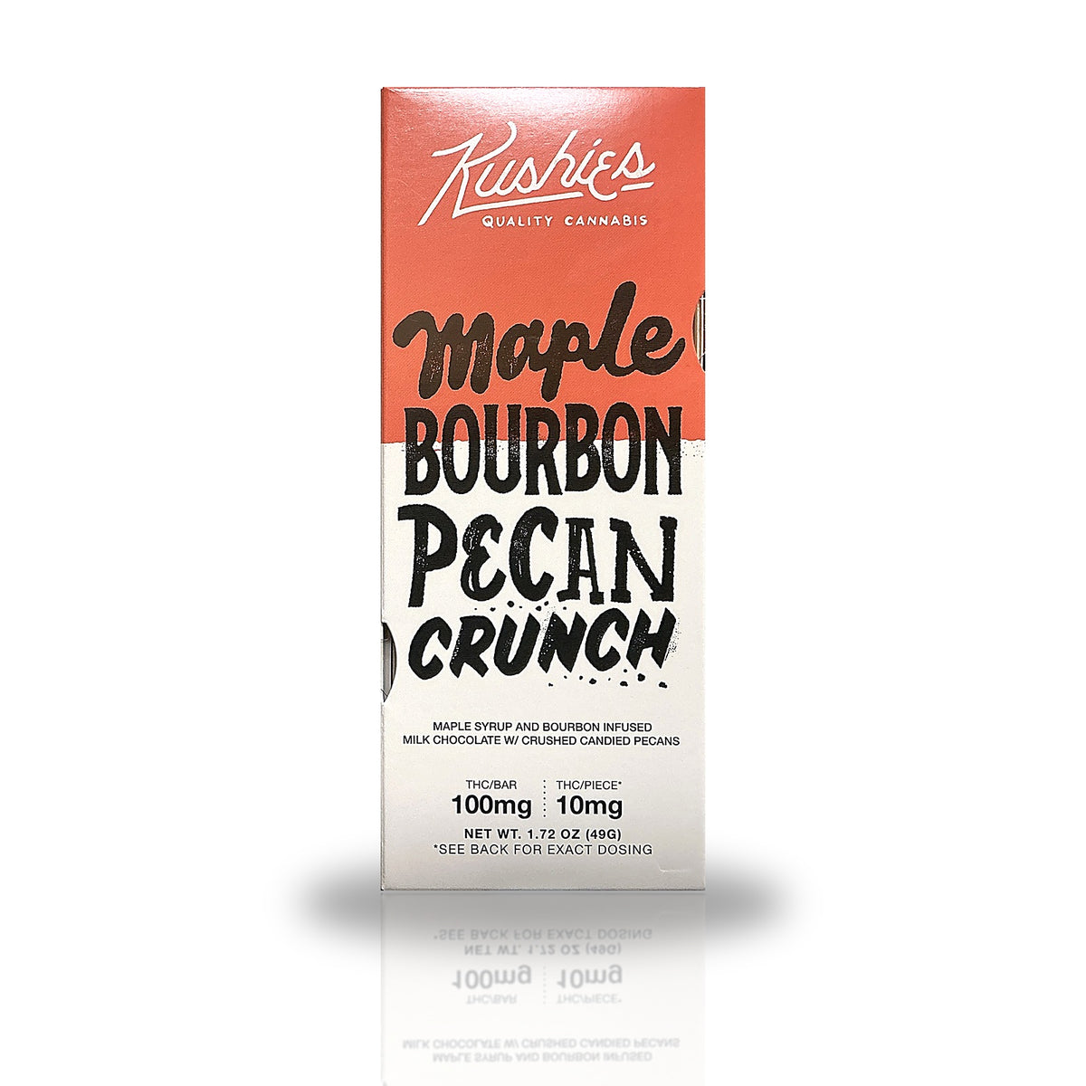 Kushies Delta-9 THC Chocolate Bar 100MG (10 x 10MG) - Maple Bourbon Pecan Crunch