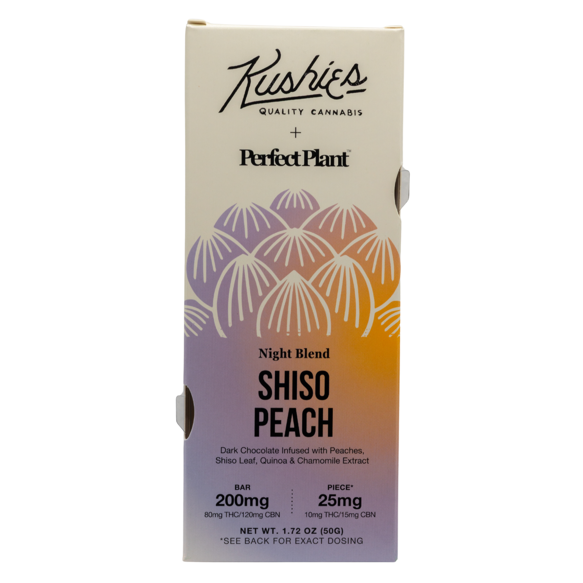 Kushies x Perfect Plant Shiso Peach (Night Blend) chocolate bar box