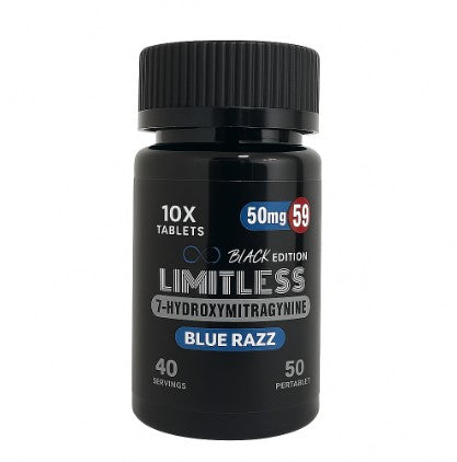 Limitless 7-Hydroxymitragynine 500MG 10 Count Black Edition(50MG Per Tablet)