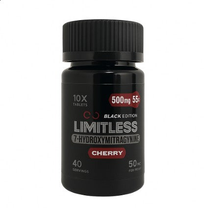 Limitless 7-Hydroxymitragynine 500MG 10 Count Black Edition(50MG Per Tablet)
