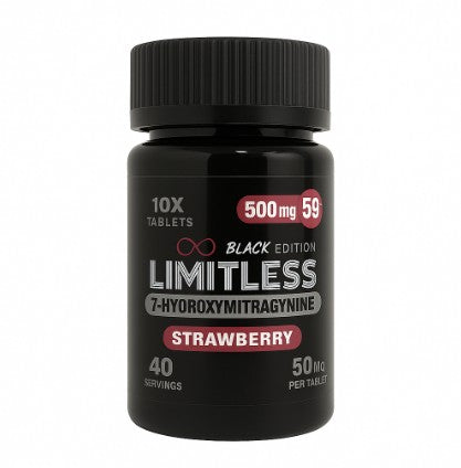 Limitless 7-Hydroxymitragynine 500MG 10 Count Black Edition(50MG Per Tablet)