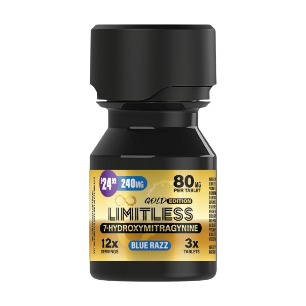 Limitless 7-Hydroxymitragynine 240MG 3x Count Gold Edition(80MG Per Tablet)